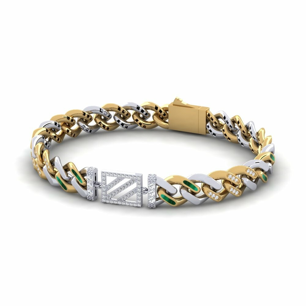 9k Oro Blanco & Amarillo Pulsera de Mujer Disyerto