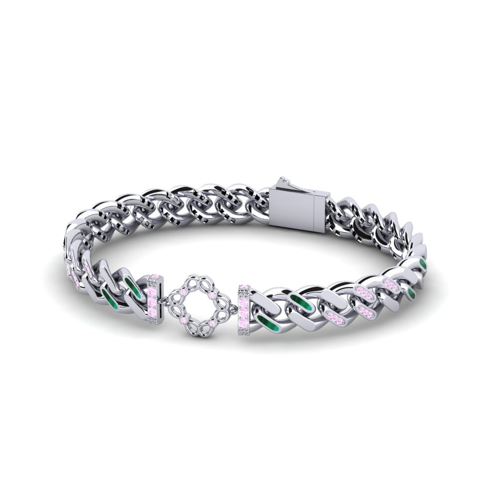 Round Pink Sapphire Women's Bracelet Diveher