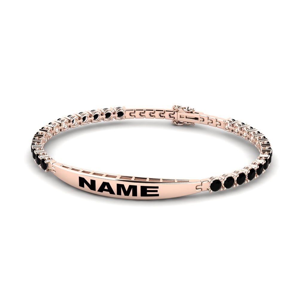 14ct Rose Gold Black Diamond Women's Bracelet Dizaine