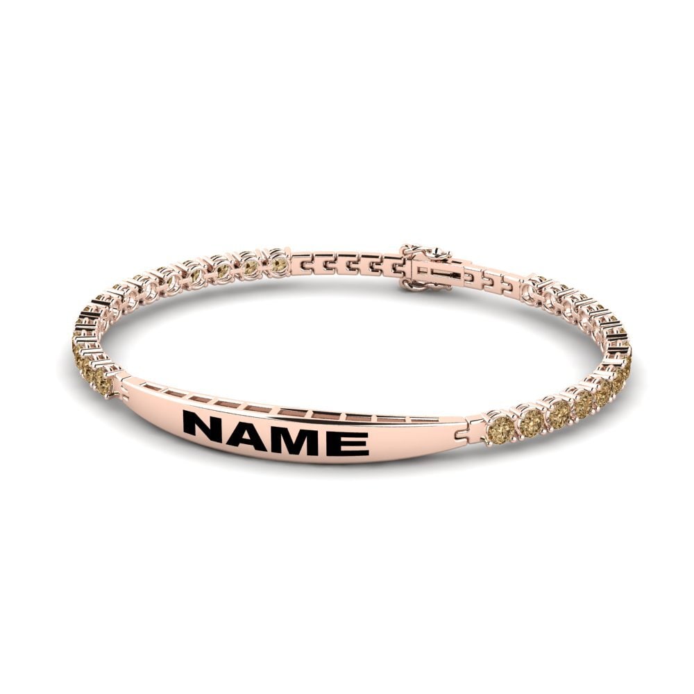 14ct Rose Gold Brown Diamond Women's Bracelet Dizaine