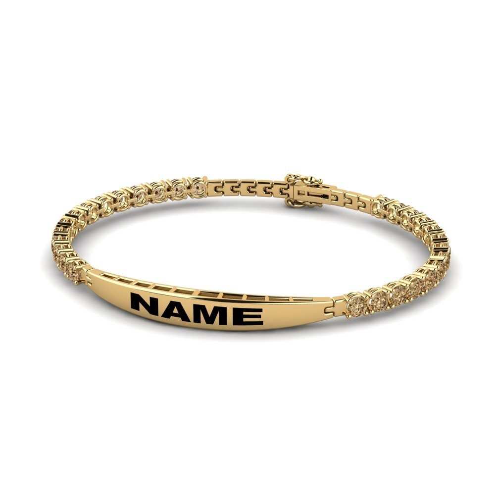 14ct Yellow Gold Brown Diamond Women's Bracelet Dizaine