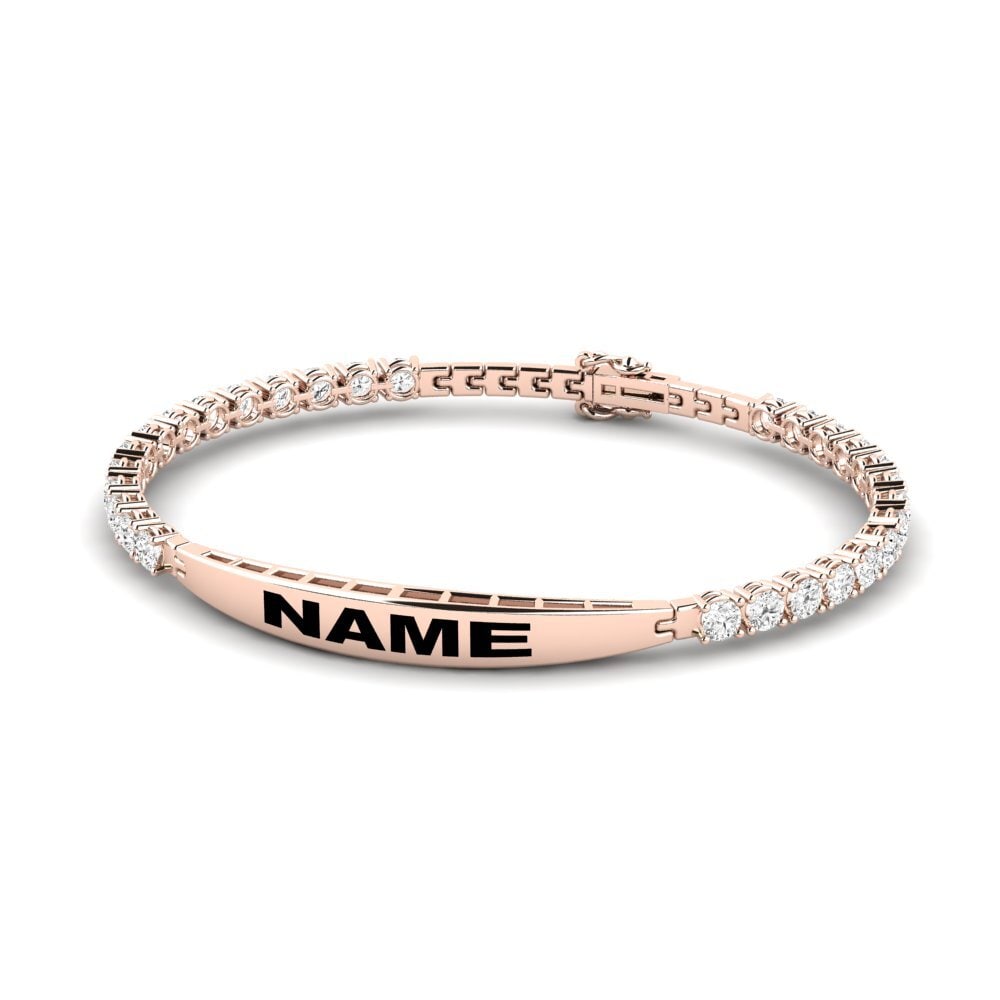 14ct Rose Gold White sapphire Women's Bracelet Dizaine