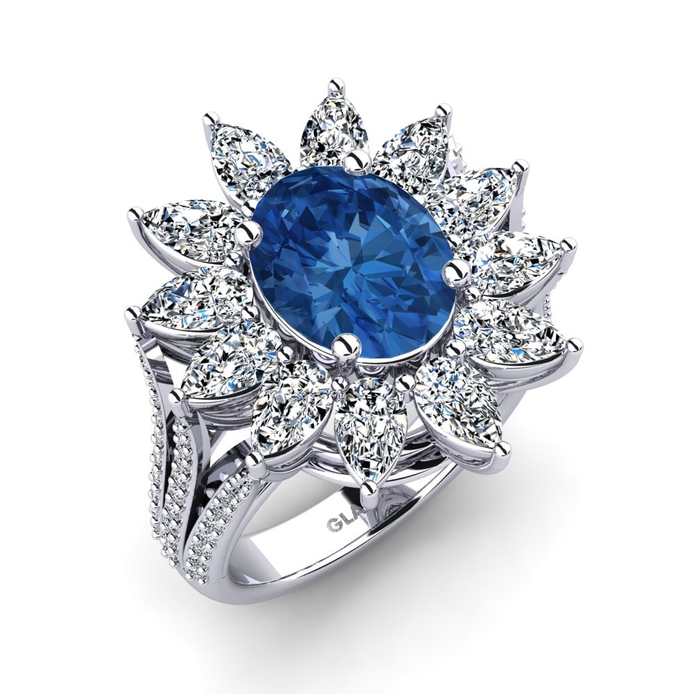 Dark Blue Zirconia Engagement Ring Dobbin