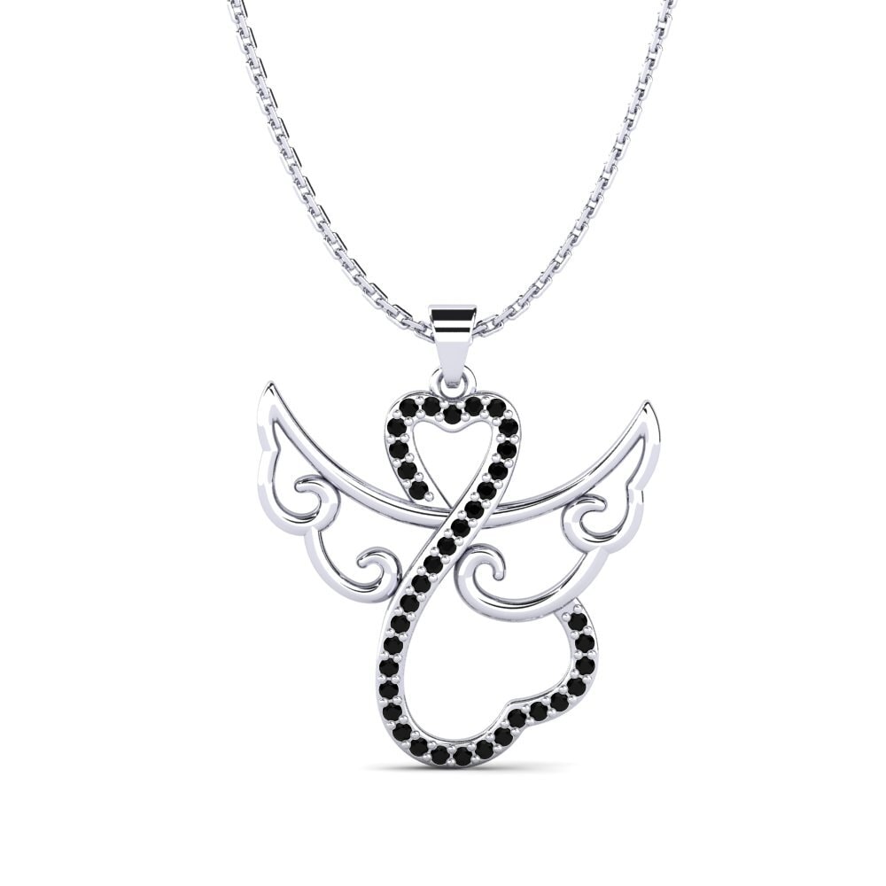 Safira negra Pingente Feminino Docelyn