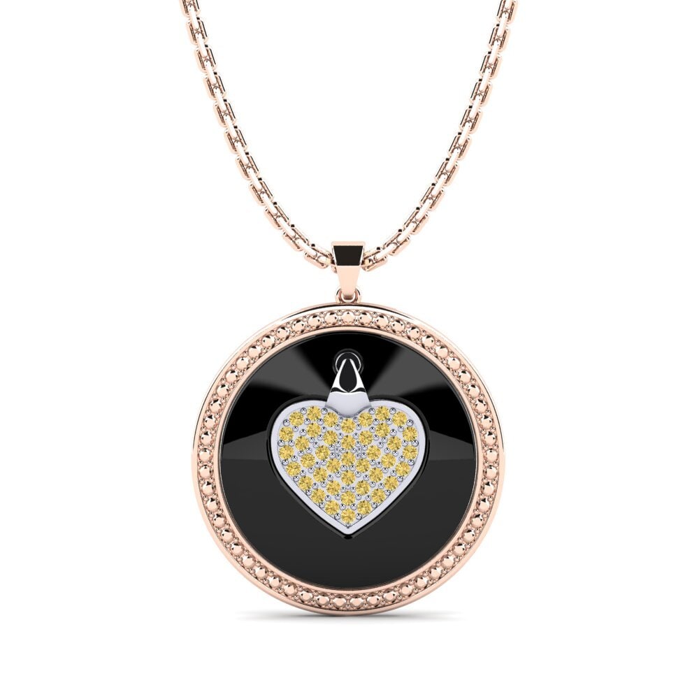 Červené & bílé Zlato 375 Žlutý diamant Dámský přívěsek Doescher