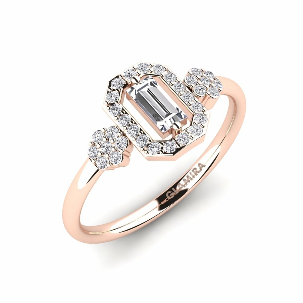 Halo Engagement Rings GLAMIRA Doll 585 Rose Gold Diamond
