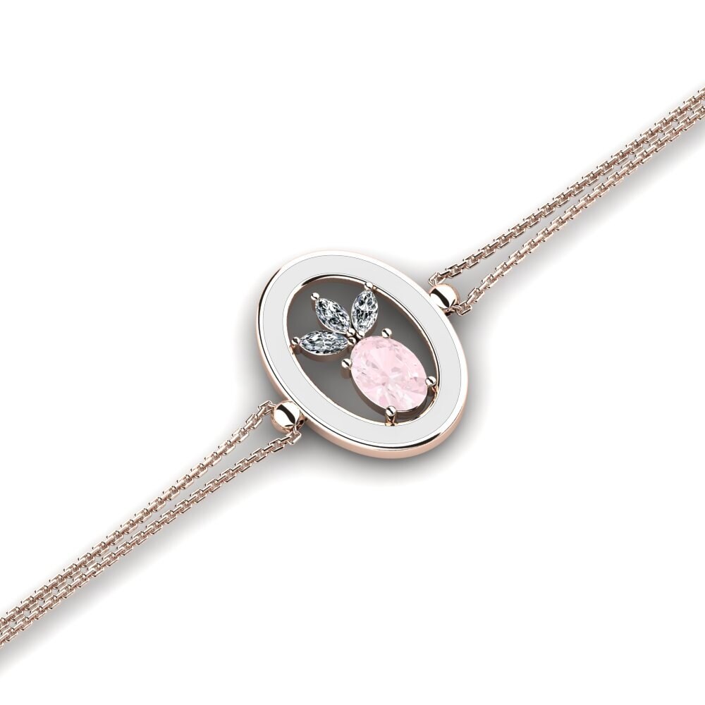 9ct Rose Gold Rose Quartz Women's Bracelet Dolomites