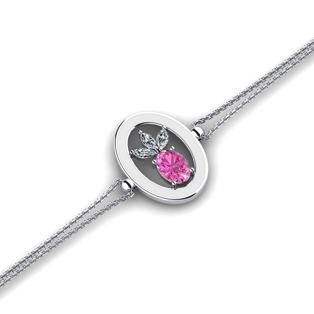 Oval Pink Topaz Women's Bracelet Dolomites