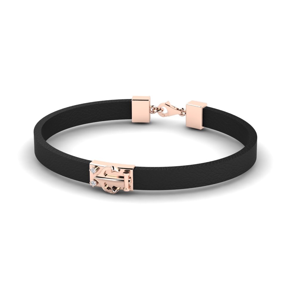 9ct Rose Gold Diamond Men's Bracelet Domenic