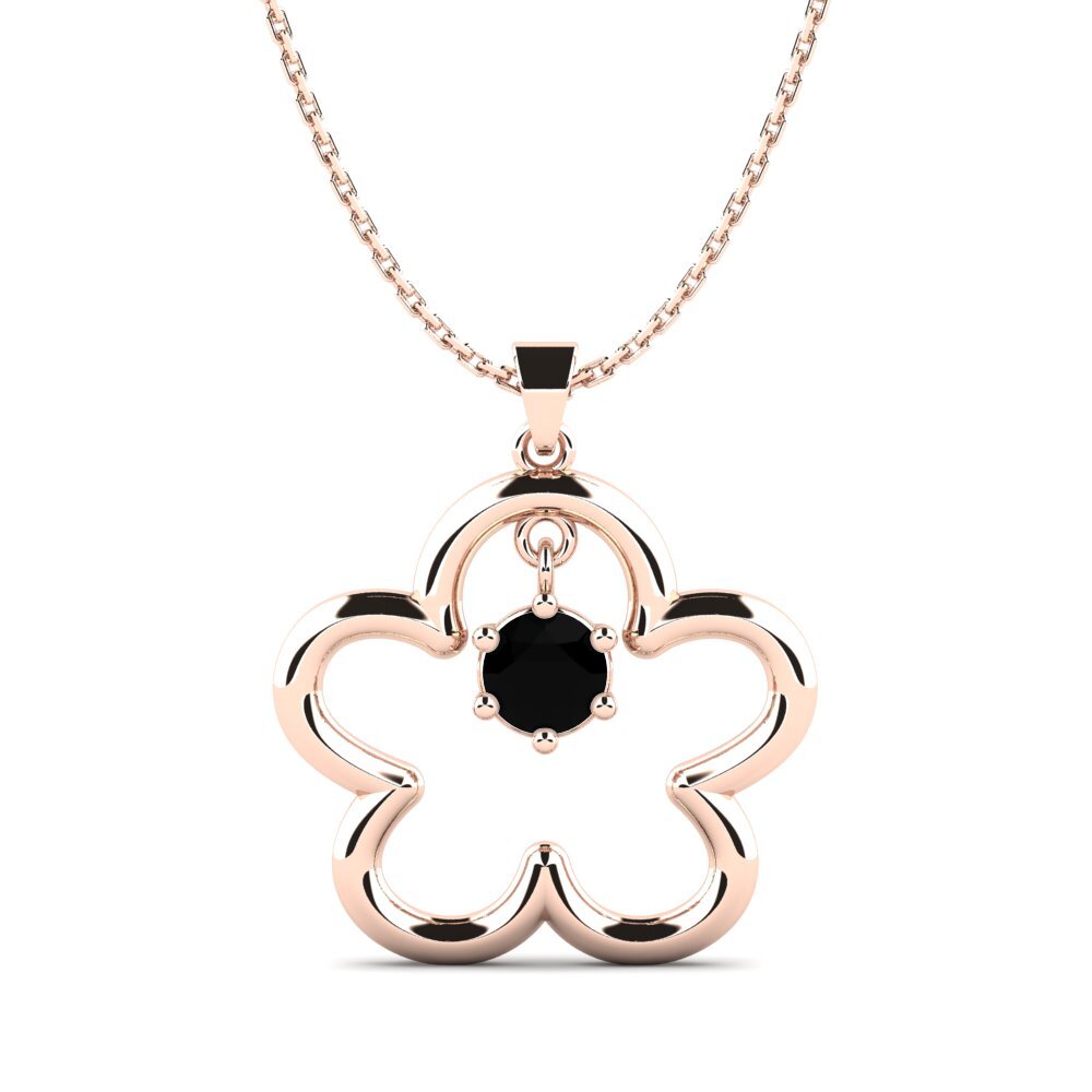 9k Rose Gold Black Onyx Women's Pendant Domitila