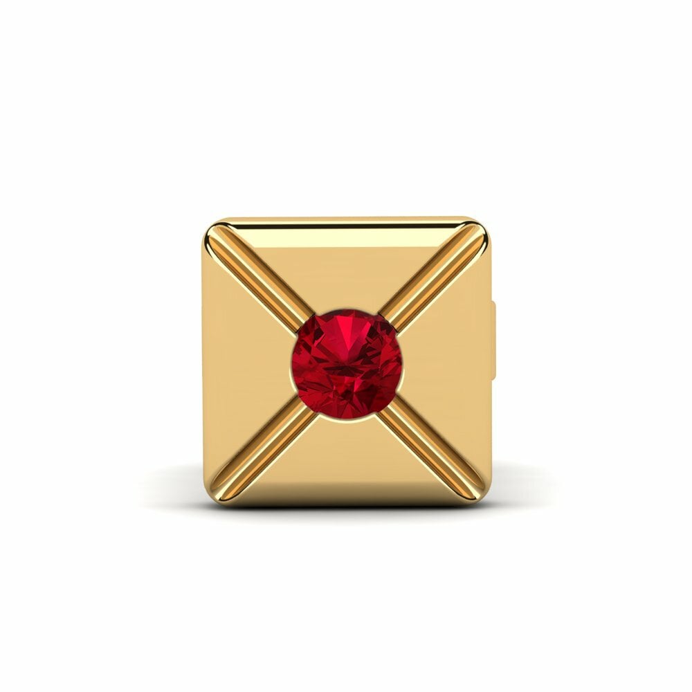 Red Zirconia Men's Earring Domitus