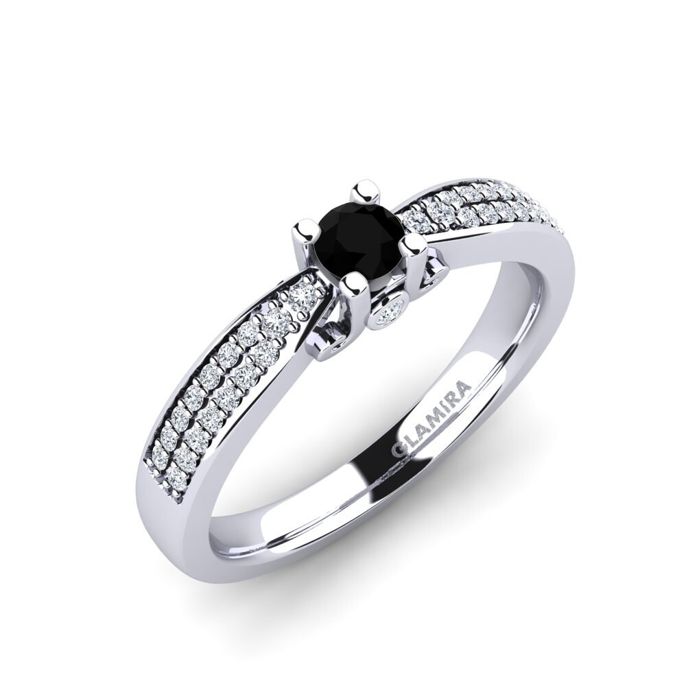 Black Onyx Engagement Ring Donielle 0.16 crt