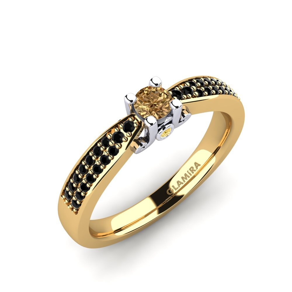 18k Oro Amarillo & Blanco Anillo de compromiso Donielle 0.16 crt