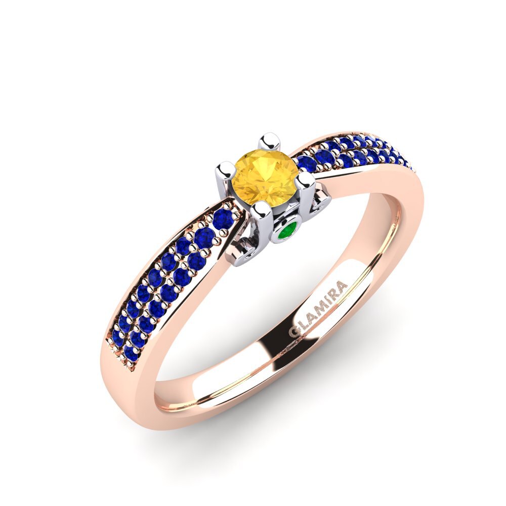 14K Rood & Wit Goud Citrien Verlovingsring Donielle 0.16 crt