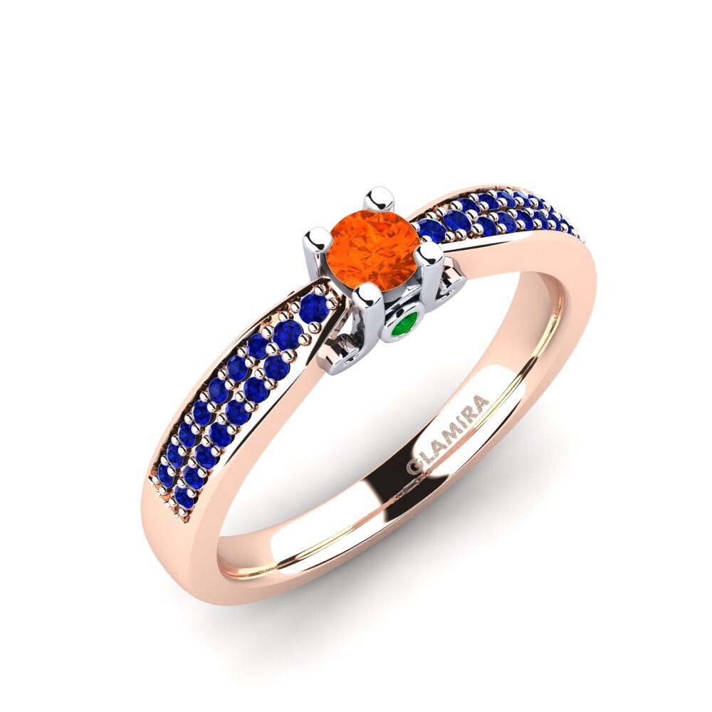 18K Rose & White Gold Fire-Opal Engagement Ring Donielle 0.16 crt