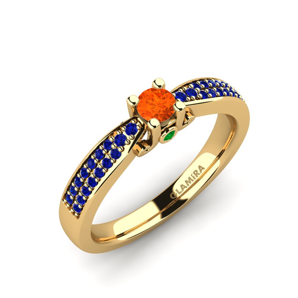 9ct Yellow Gold Fire Opal Engagement Ring Donielle 0.16 crt