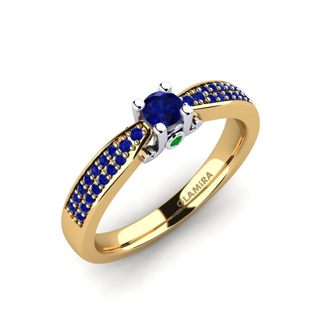 14K Geel & Wit Goud Saffier Verlovingsring Donielle 0.16 crt
