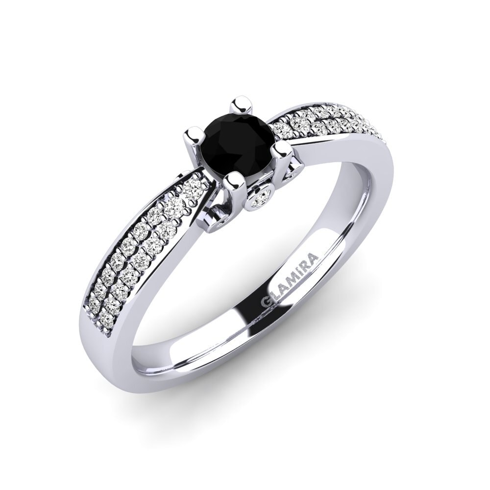 Ónix Negro Anillo de compromiso Donielle 0.25 crt