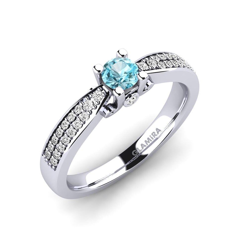 Blue Zircon Engagement Ring Donielle 0.25 crt