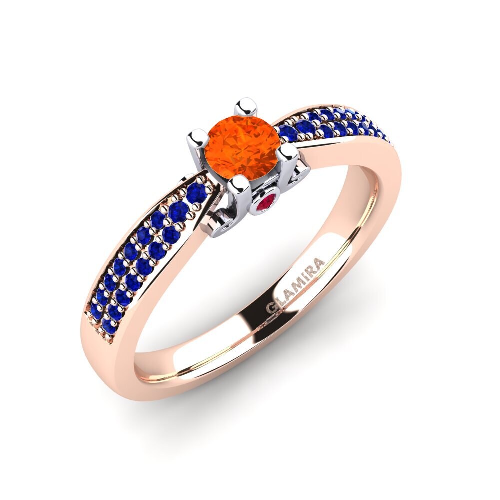 18K Rose & White Gold Fire-Opal Engagement Ring Donielle 0.25 crt