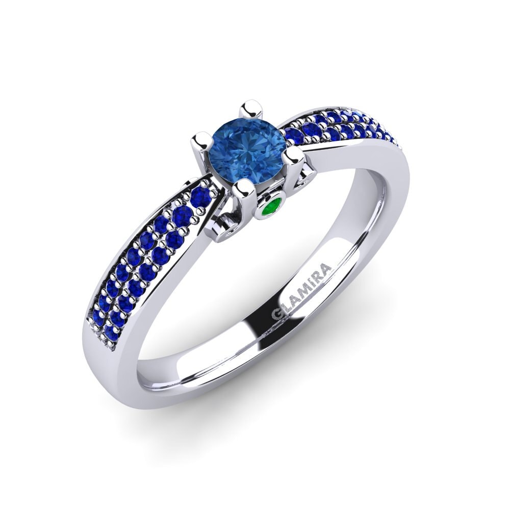 Dark Blue Zirconia Engagement Ring Donielle 0.25 crt