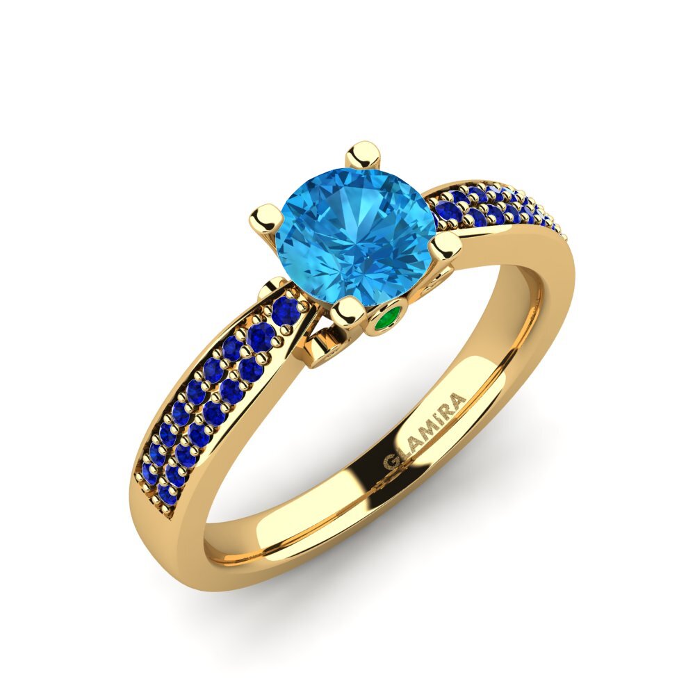 ブルートパーズ エンゲージリング Donielle 0.8 crt