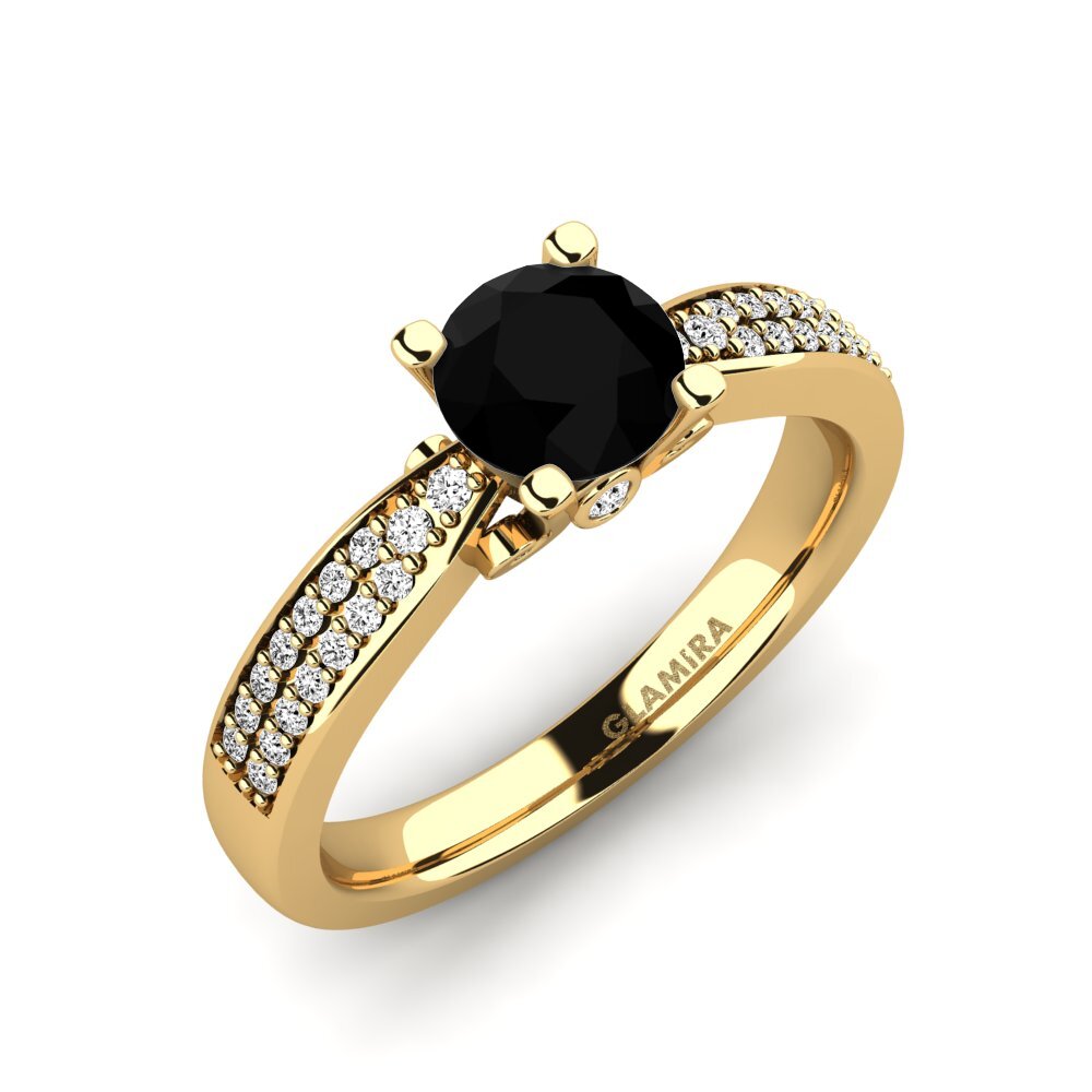 Ónix Negro Anillo de compromiso Donielle 0.8 crt