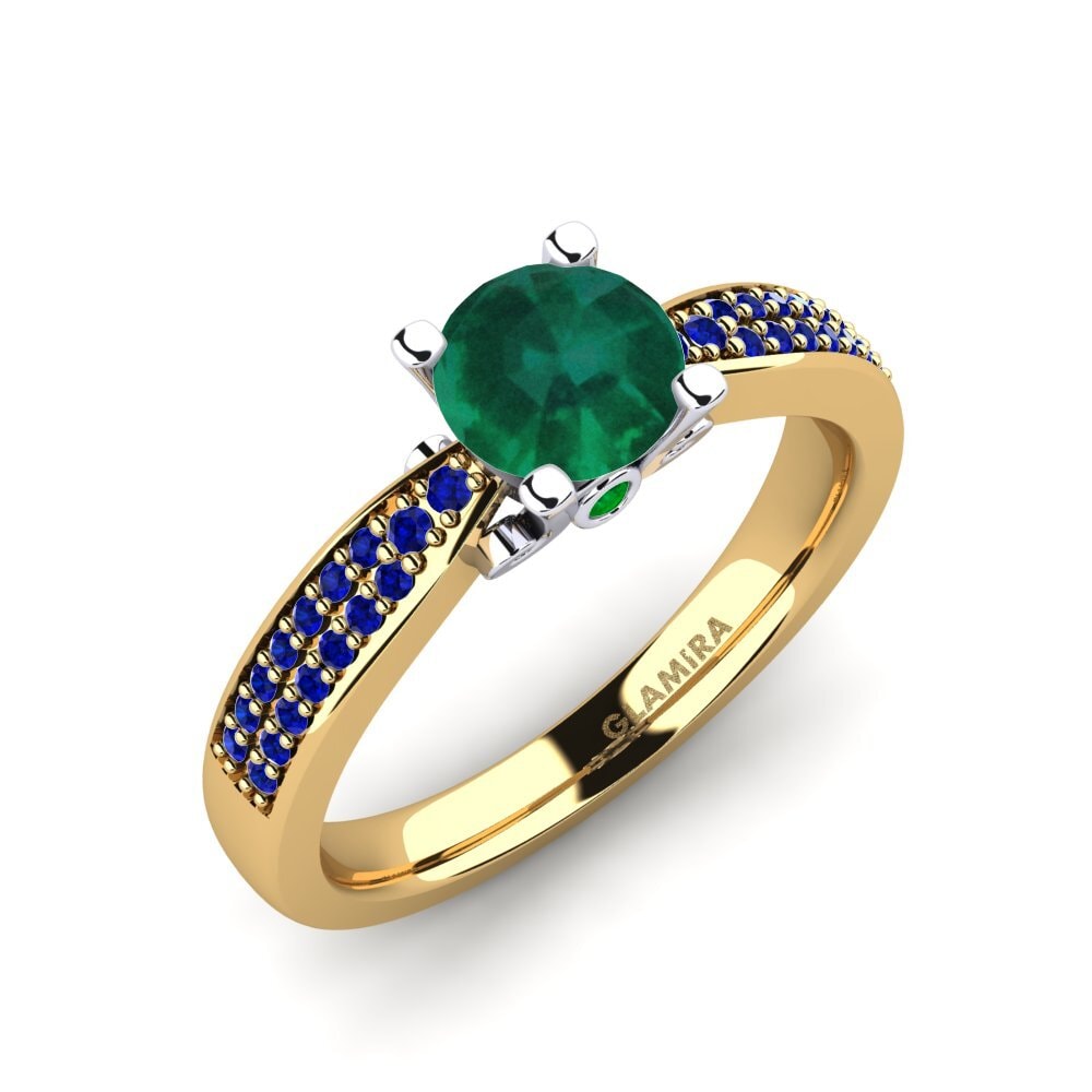 14K Geel & Wit Goud Smaragd Verlovingsring Donielle 0.8 crt
