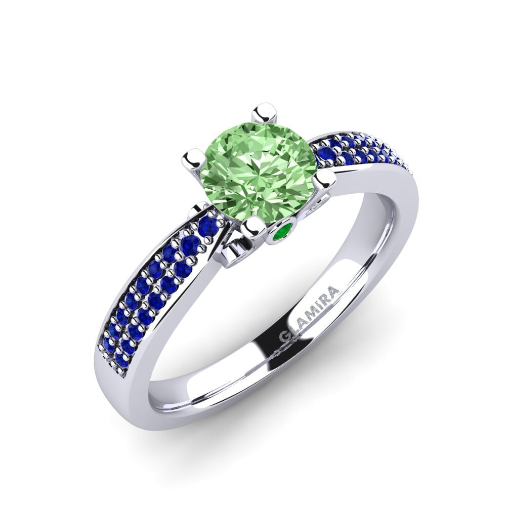 925 Zilver Groene Diamant Verlovingsring Donielle 0.8 crt