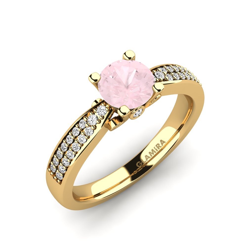 Cuarzo rosa Anillo de compromiso Donielle 0.8 crt