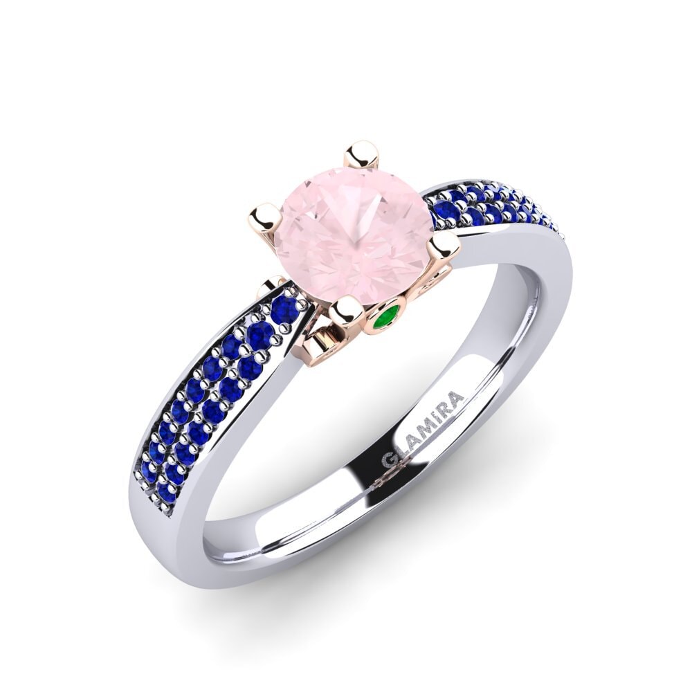 9 Ayar Beyaz & Pembe Altın Kadın Yüzük Donielle 0.8 crt
