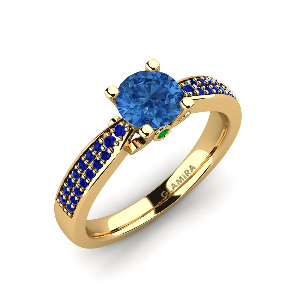 Dark Blue Zirconia Engagement Ring Donielle 0.8 crt