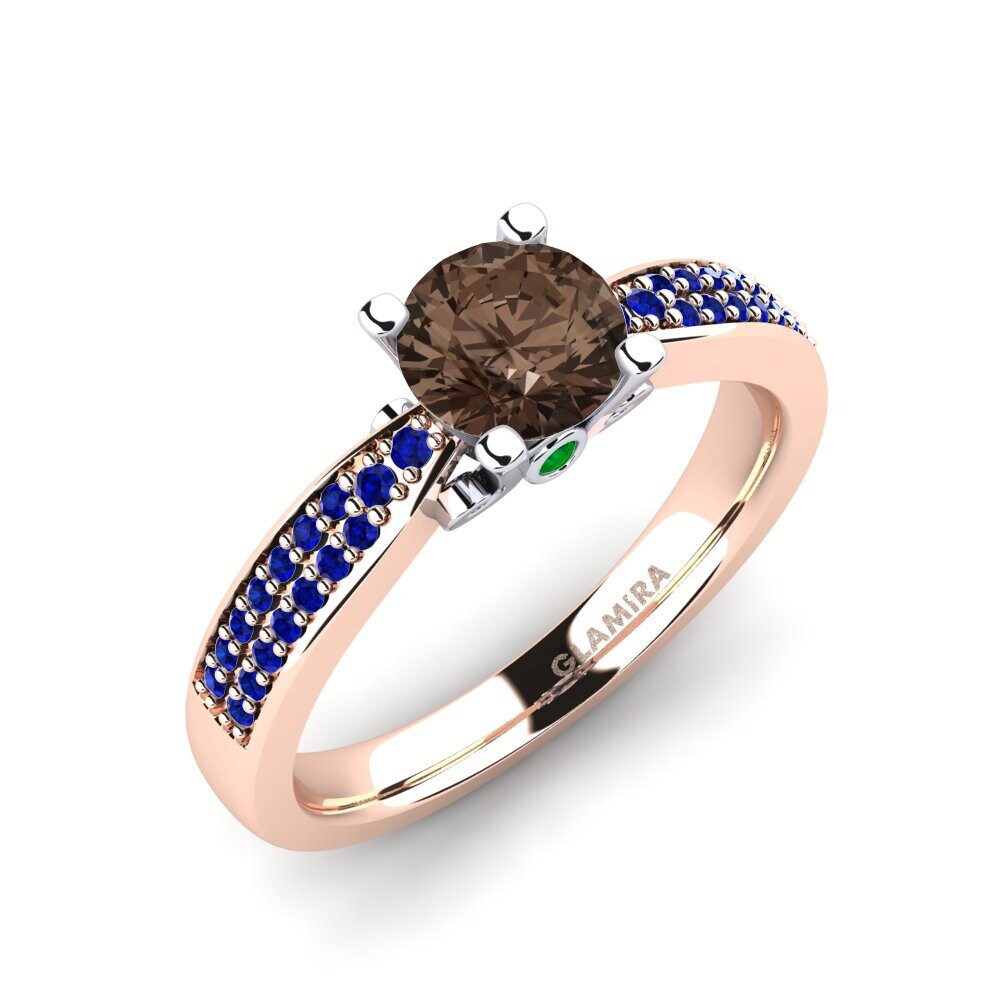 14K Rood & Wit Goud Rook Kwarts Verlovingsring Donielle 0.8 crt