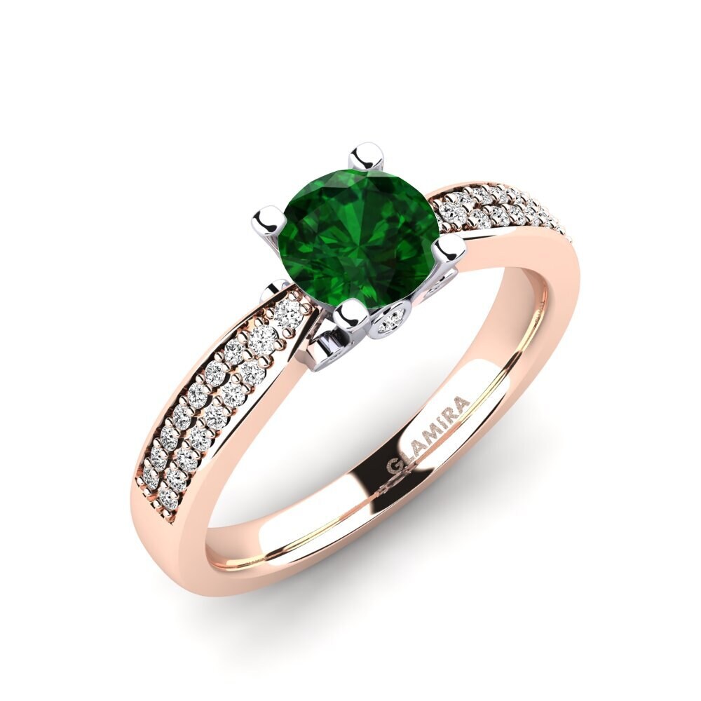 14ct Rose / White Gold Tsavorite Engagement Ring Donielle 0.8 crt