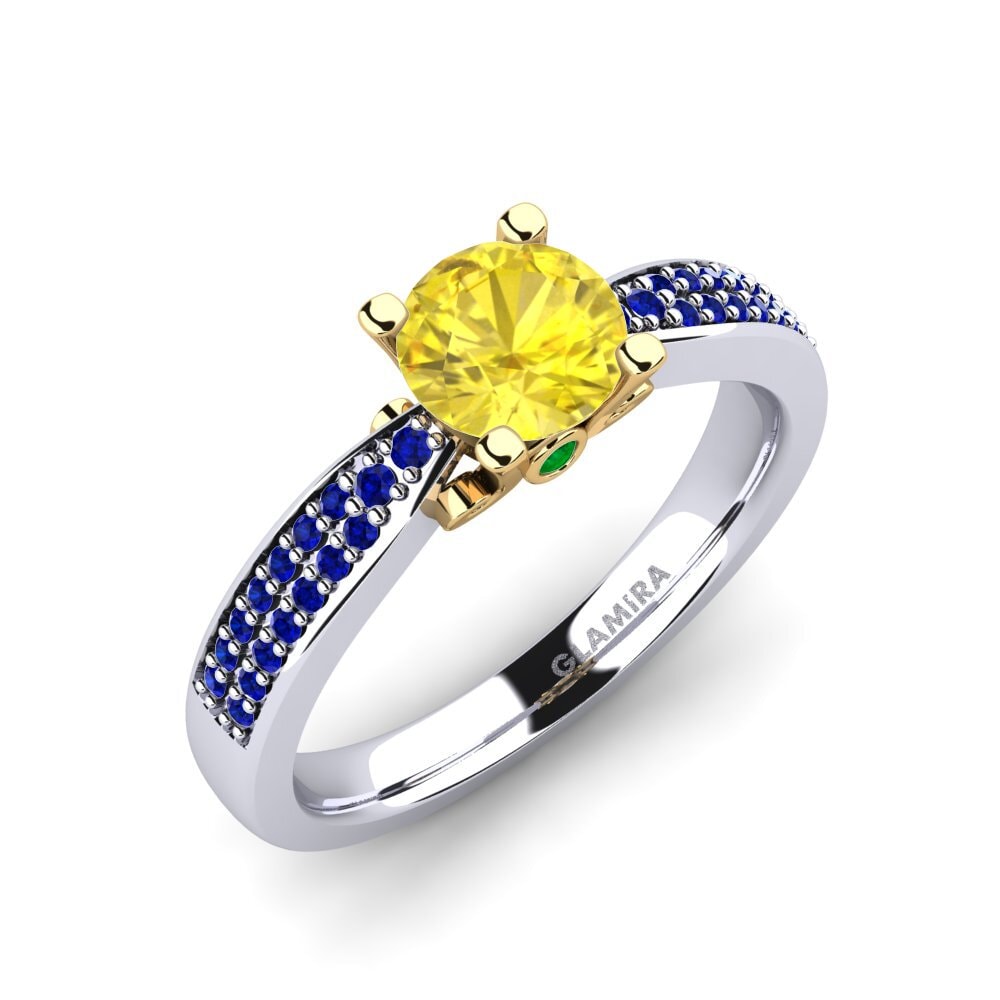 14ct White & Yellow Gold Engagement Ring Donielle 0.8 crt