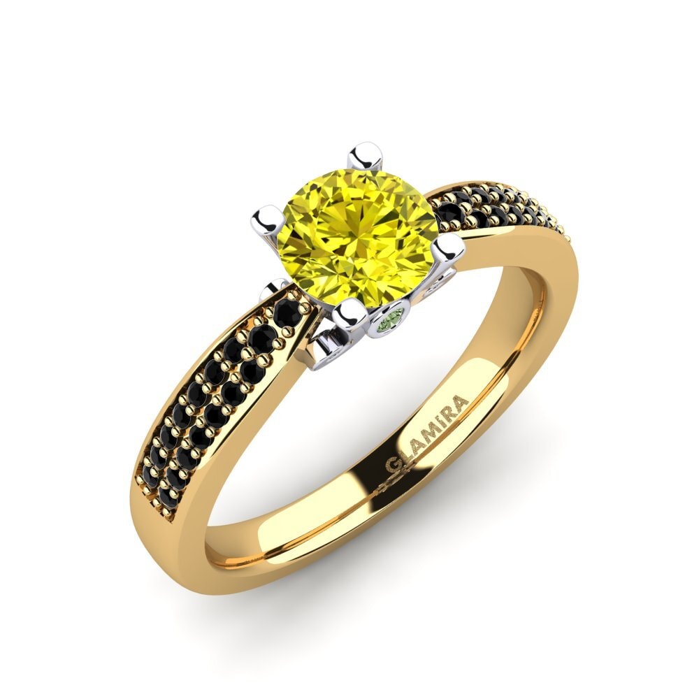18k Oro Amarillo & Blanco Anillo de compromiso Donielle 0.8 crt