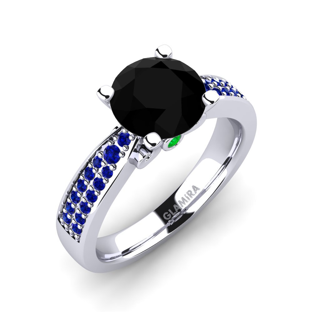Black Sapphire Engagement Ring Donielle 2.0 crt