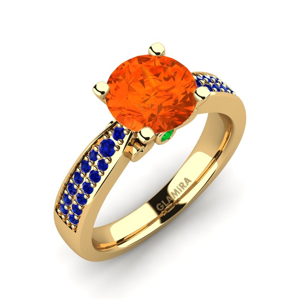 9ct Yellow Gold Fire Opal Engagement Ring Donielle 2.0 crt