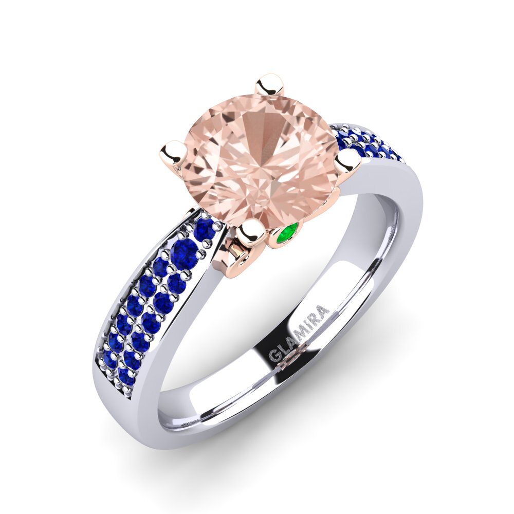 14K Wit & Rood Goud Morganiet Verlovingsring Donielle 2.0 crt