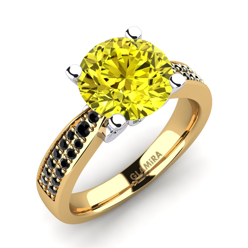 18k Oro Amarillo & Blanco Anillo de compromiso Donielle 3.0 crt