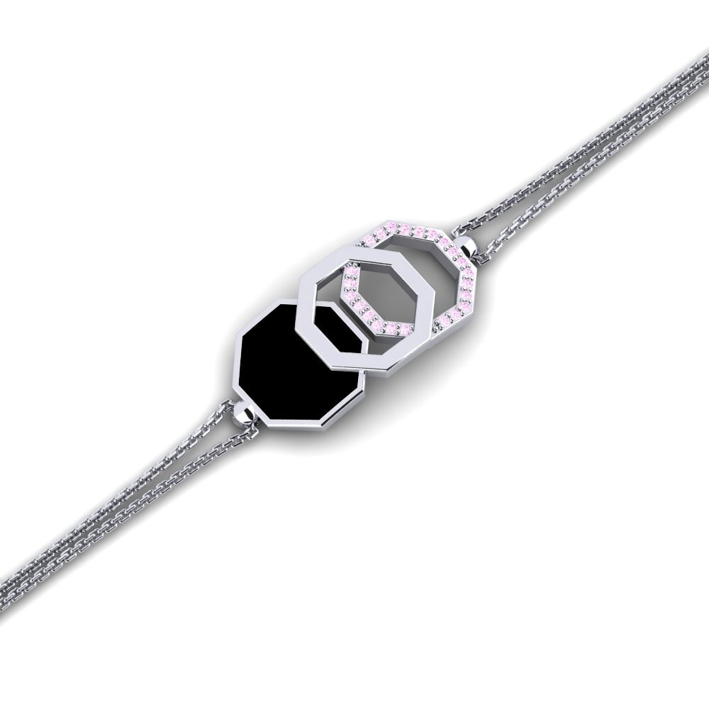 Pink Sapphire Women's Bracelet Doppio