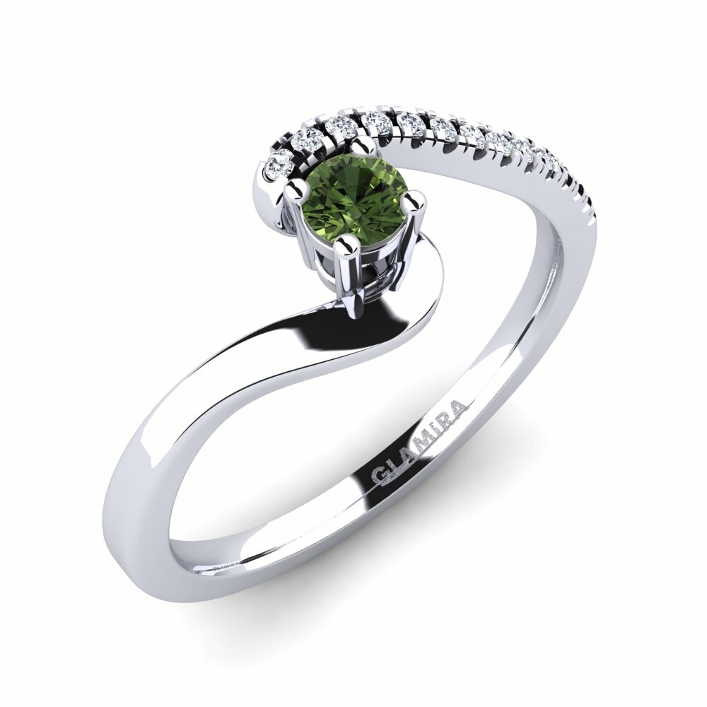 Zafiro Verde Anillo de compromiso Doreen