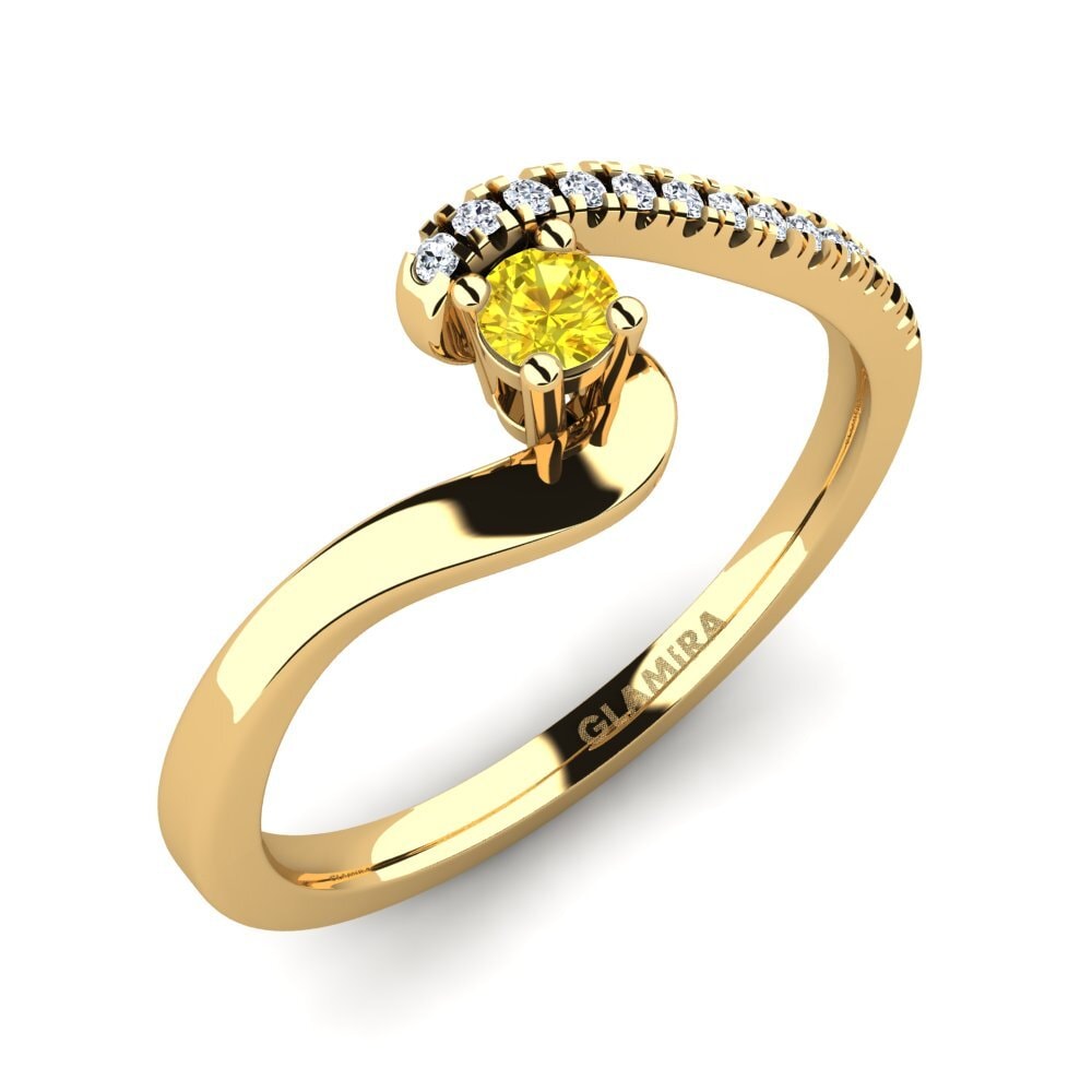 Yellow Sapphire Engagement Ring Doreen 0.1 crt