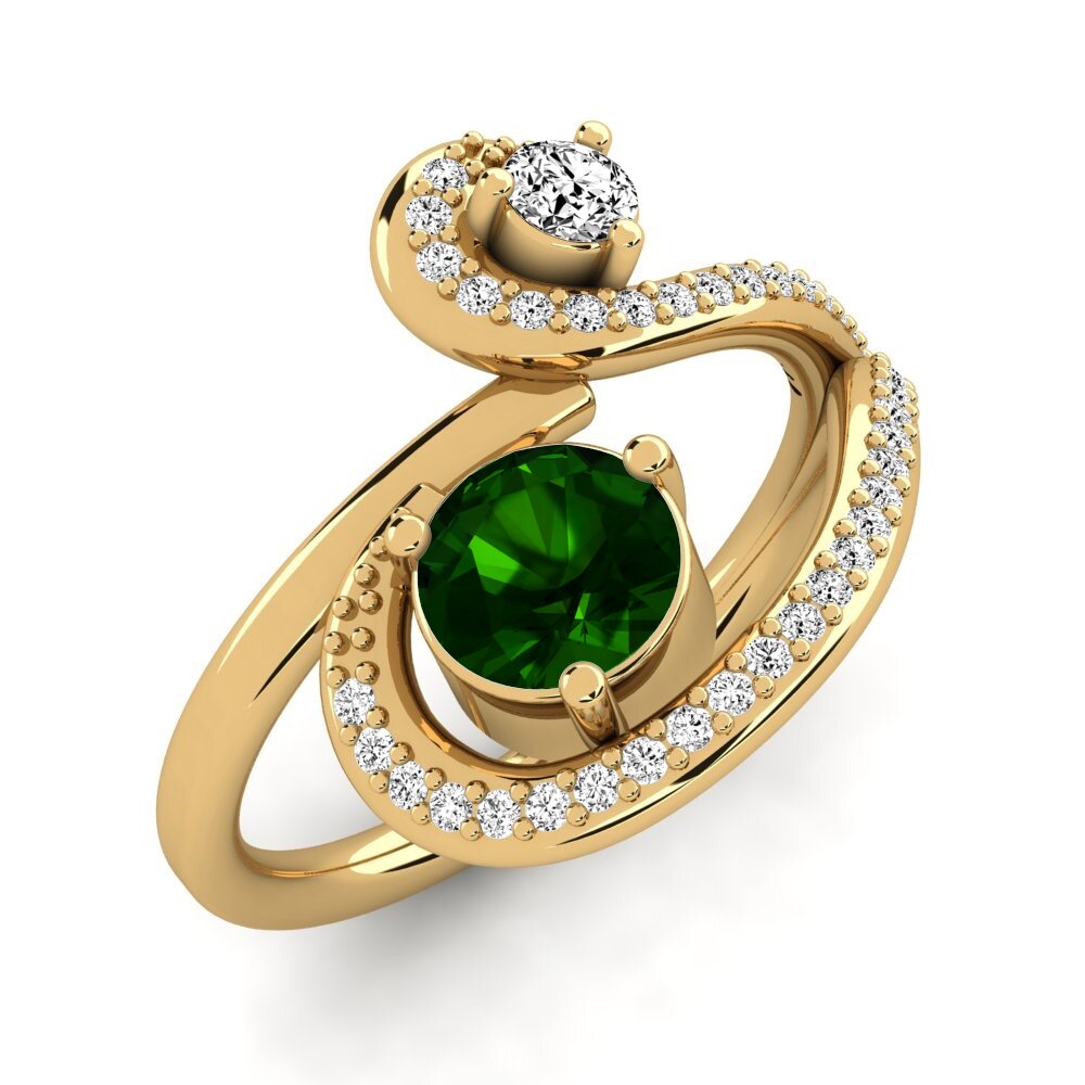 Gelbgold 585 Grüner Turmalin Ring Dorenda