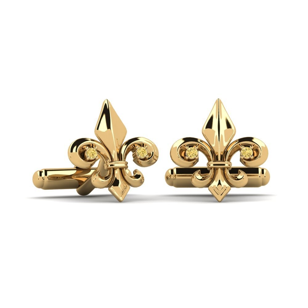 585 Gult Guld Gul Diamant Manchetknap Dorete