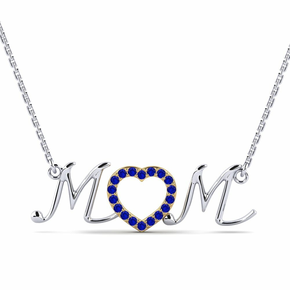 Vàng Trắng-Vàng 9K Đá Sapphire Dây chuyền nữ Dorie