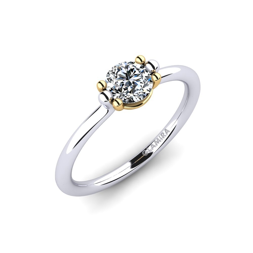 18K Wit & Geel Goud Zirkoon Dames Ring Dorotea 0.5 crt