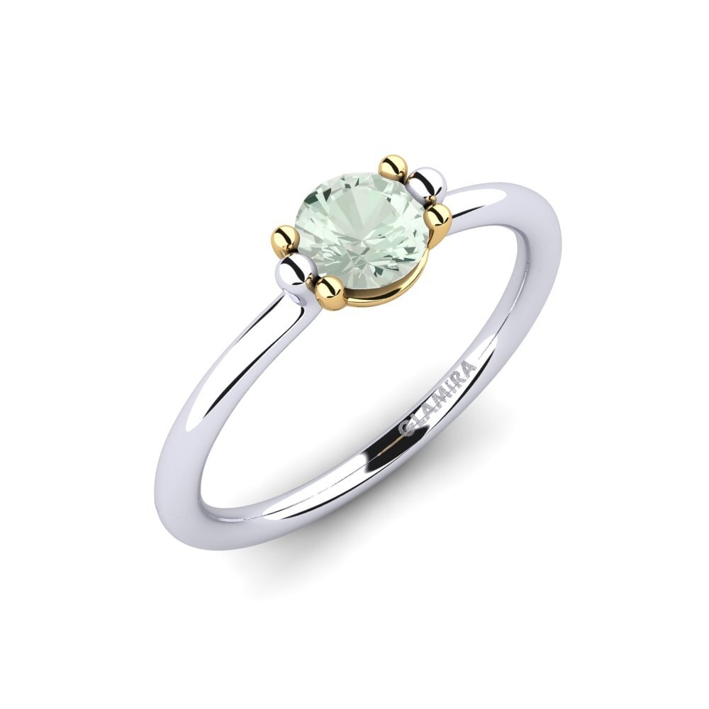 18K Wit & Geel Goud Groene Amethist Dames Ring Dorotea 0.5 crt