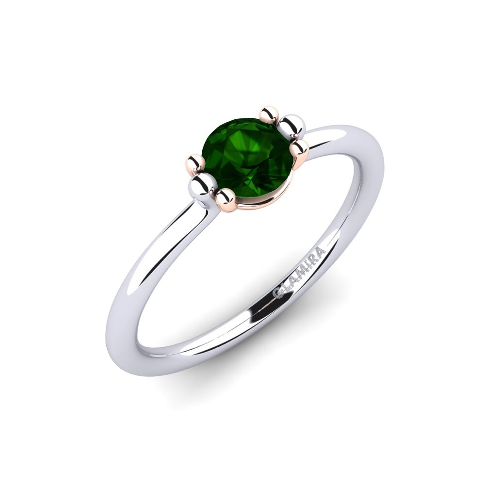 14K Wit & Rood Goud Groene Toermalijn Dames Ring Dorotea 0.5 crt