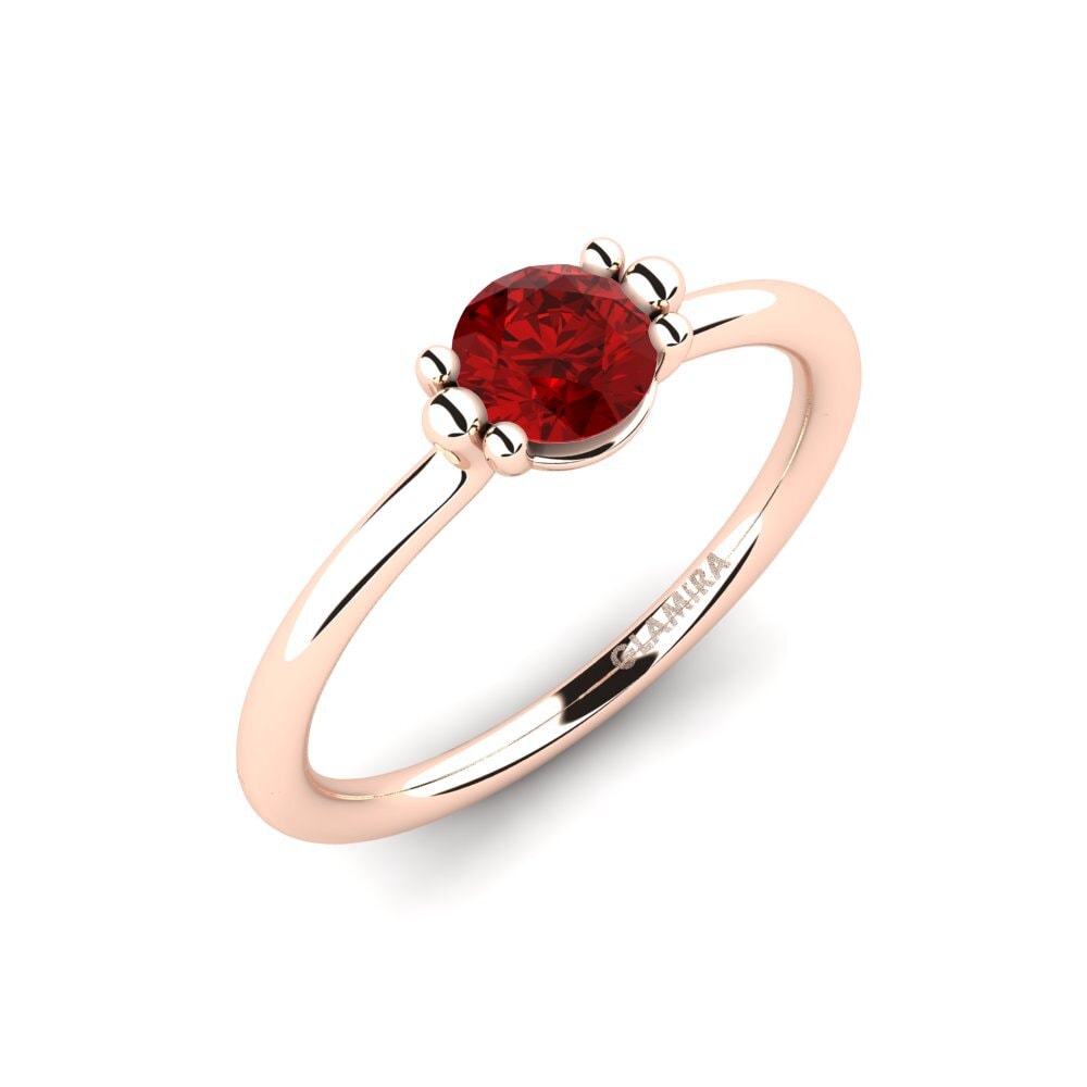 Rotgold 750 Rubin (im Labor gezüchtet) Damenring Dorotea 0.5 crt